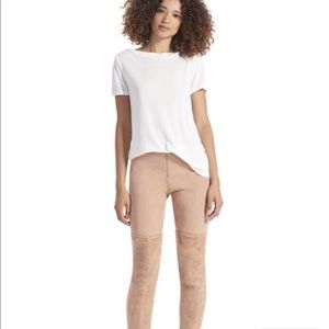 Alice & Olivia Suede Front ZIP Rose Leggings